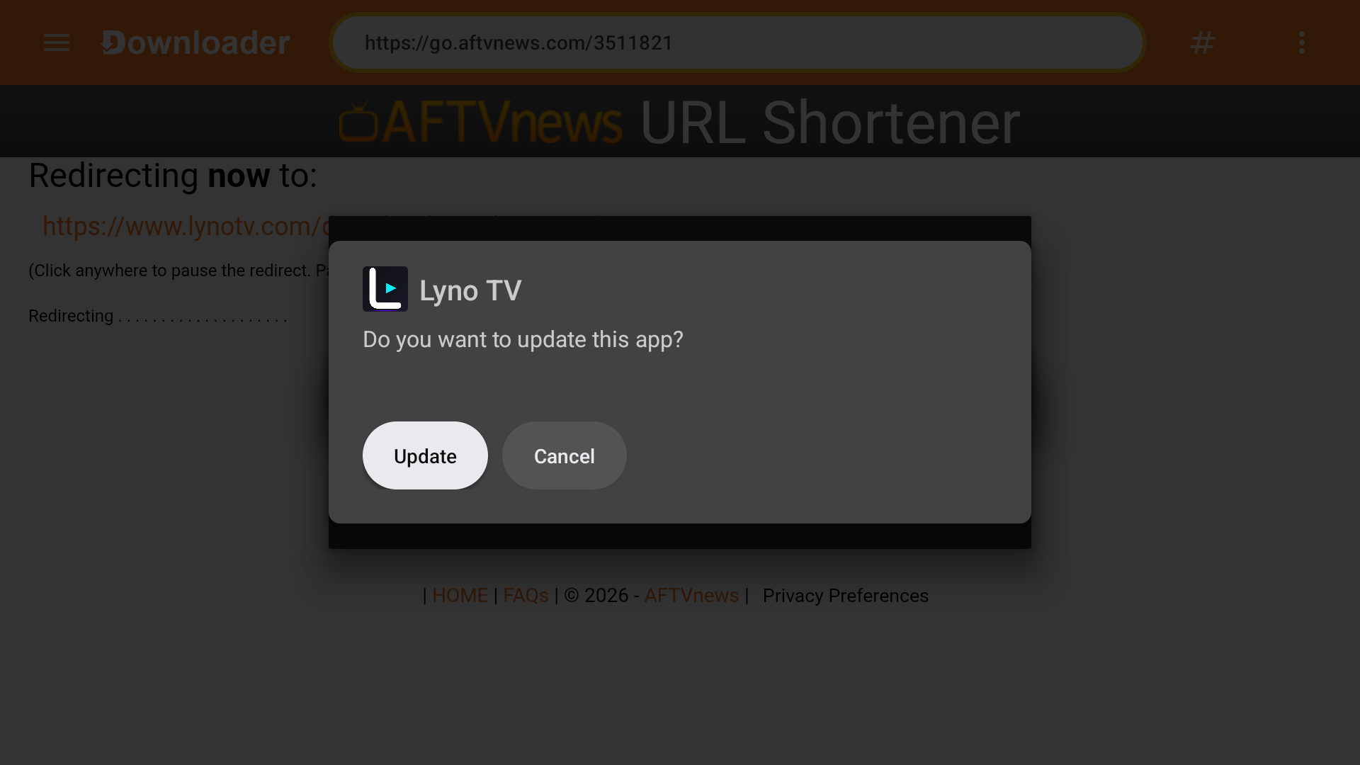 Click Install to download LynoTV