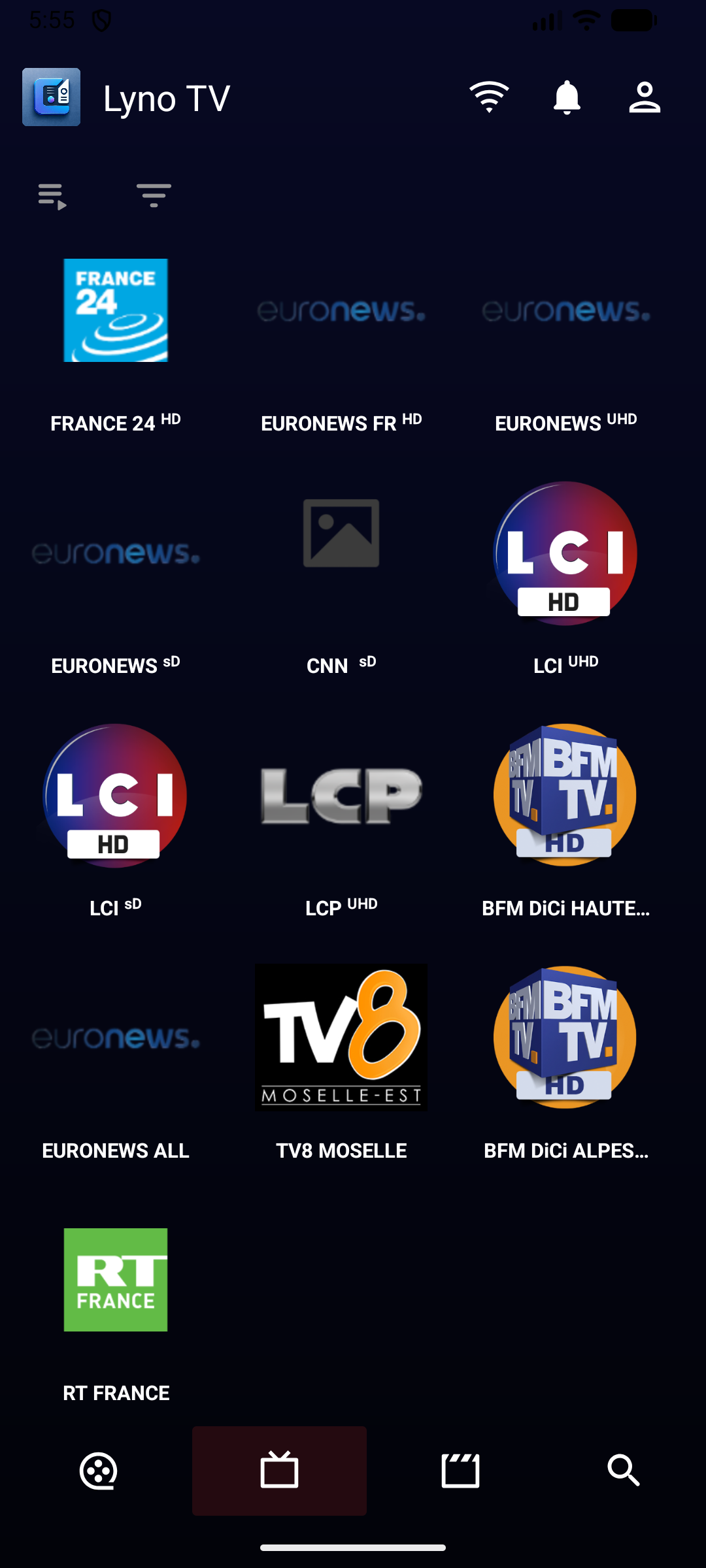Live TV Interface